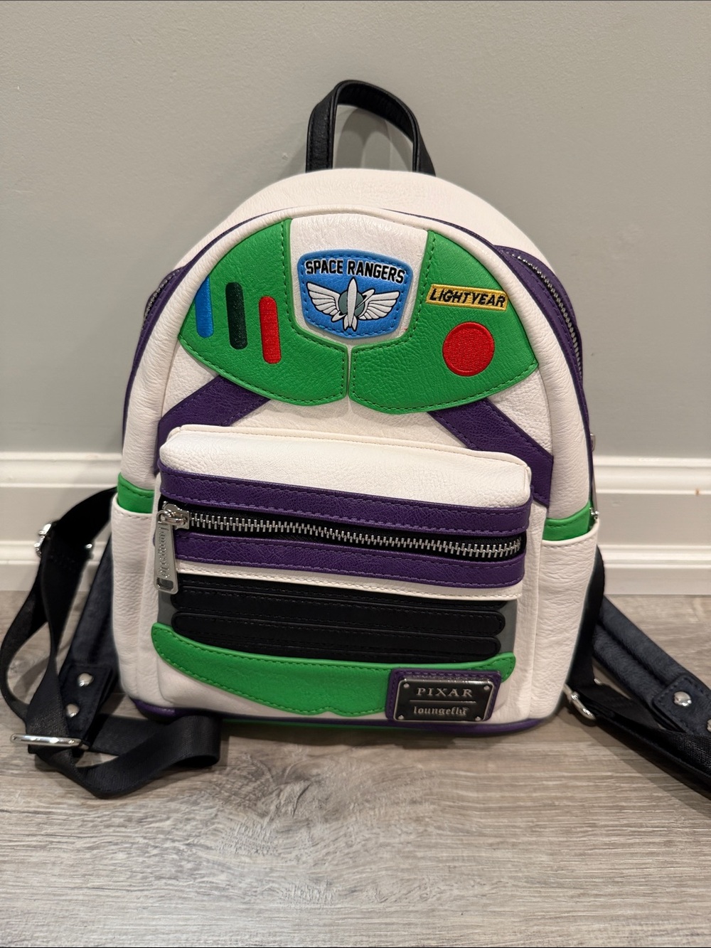 Loungefly Buzz Lightyear Mini Backpack - White, Green, Purple